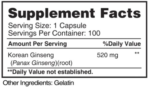 Korean Ginseng 520 mg - 100 капс